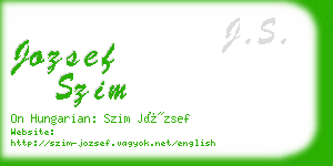 jozsef szim business card